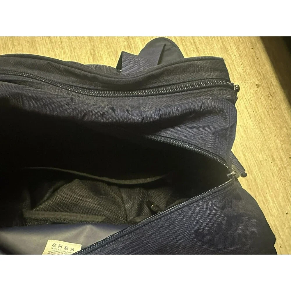 Lands End Direct Merchants Navy Nylon Messenger Bag Multi Pocket Travel
